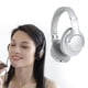 thumbnail image 1 of Auriculares Auriculares con cancelación de ruido Resistentes al agua Interfaz auxiliar Auriculares supraurales Auriculares plegables Gris plata, 1 of 10