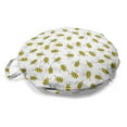 thumbnail image 1 of Bee Round Floor Cushion with Handle, Continuous Happy Buzzing Animal Pattern on Plain Backdrop, Decorative Pillow for Living Room & Dorms, 18" Round, Yellow Charcoal Grey, by Ambesonne, 1 of 4