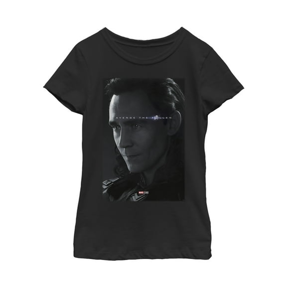 Girl's Marvel Avengers: Endgame Loki Poster  Graphic Tee Black X Large