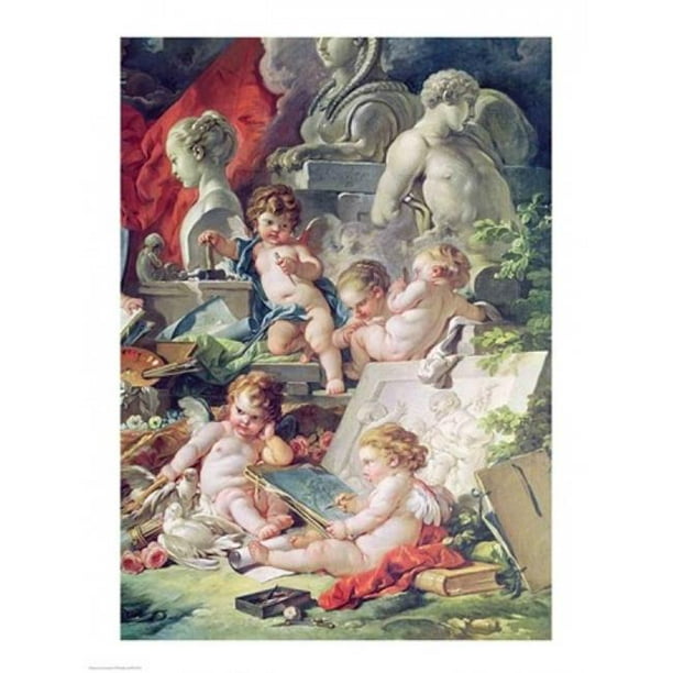 Posterazzi BALXIR172611LARGE Génie de l'Enseignement des Arts 1761 Affiche Imprimée par Francois Boucher - 24 x 36 Po - Grand