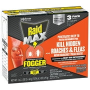 (2 pack) Raid Max Concentrated Deep Reach Fogger,Roach & Flea Insect Killer, 2.1 fl oz, 3 Cans