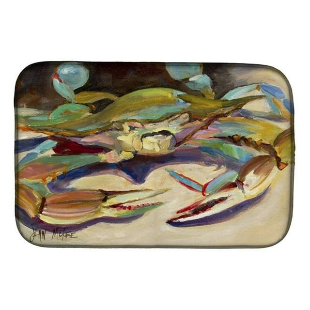Carolines Treasures JMK1101DDM Blue Crab Tail Fin Dish Drying Mat