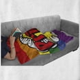 thumbnail image 6 of Pride Soft Flannel Fleece Throw Blanket, Pop Art Style Comic Book Pride Hand Lettering Effect and Rainbow Flag Image, Cozy Plush for Indoor and Outdoor Use, 60" x 80", Multicolor, by Ambesonne, 6 of 6