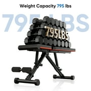 EDX 9 Positions Adjustable Weight Bench, Support Up to 795lbs, Foldable Weight Bench for Full Body, Home Gym Fitness Strength Training, Black
