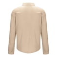 thumbnail image 6 of Yaoyar Men's Summer Breathable Solid Crinkle Texture Camp Collar Button Front Long Sleeve Lightweight Casual Shirt, 6 of 7