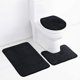 thumbnail image 4 of Stone Embossed 3 Piece Bathroom Rug Set, Toilet Lid Cover, Floor Mat, Absorbent Bath Mat, Black, 4 of 4