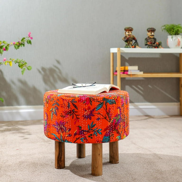 Fabric pouffe discount