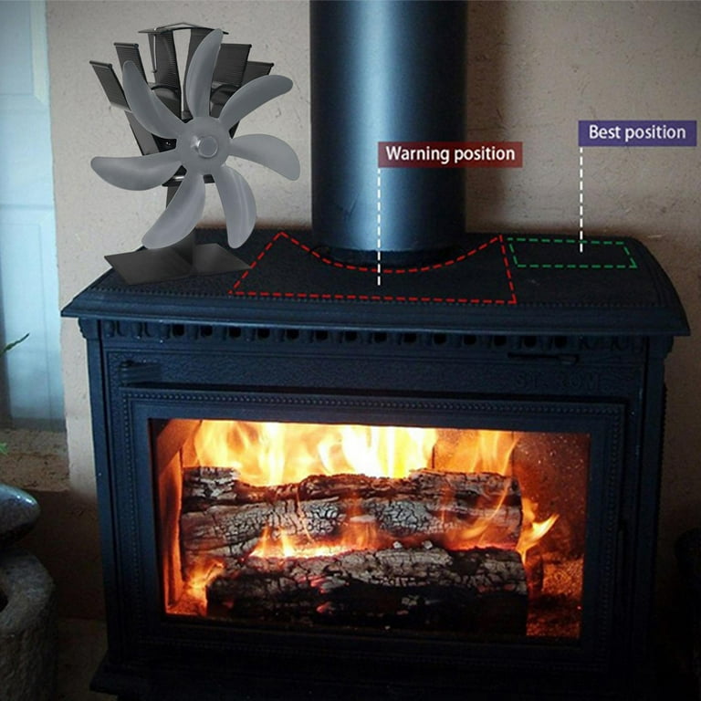 Fireplace Fan Cost Saving 7 Wood Burning Fan Circulates Warm Wood Log Burner  for Efficient Heat Distribution Log/Wood/Pellet Gray - Walmart.com