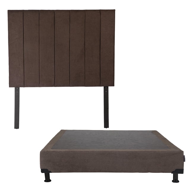 Box Base Cama Queen Size + Cabecera Argos Chocolate