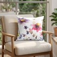 thumbnail image 4 of 24x24 Pillow Covers Set of 2, Purple Spring Floral Square Throw Pillow Covers for Couch/Sofa/Living Room, Pink Flowers Farmhouse Watercolor Decorative Soft Pillowcases for Couch Throw Pillows, 4 of 9