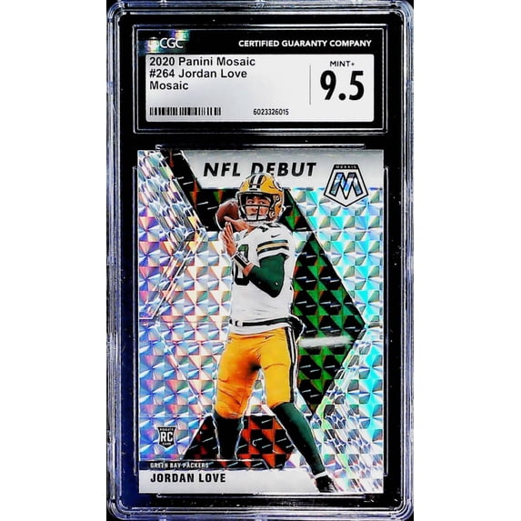 2020 Panini Mosaic Mosaic Prizm #264 Jordan Love Green Bay Packers RC Rookie CGC 9.5 Mint+