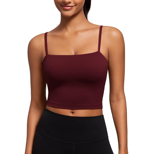 Top Deportivo CRZ YOGA Butterluxe Cami Crop Rojo Merlot Talle Large