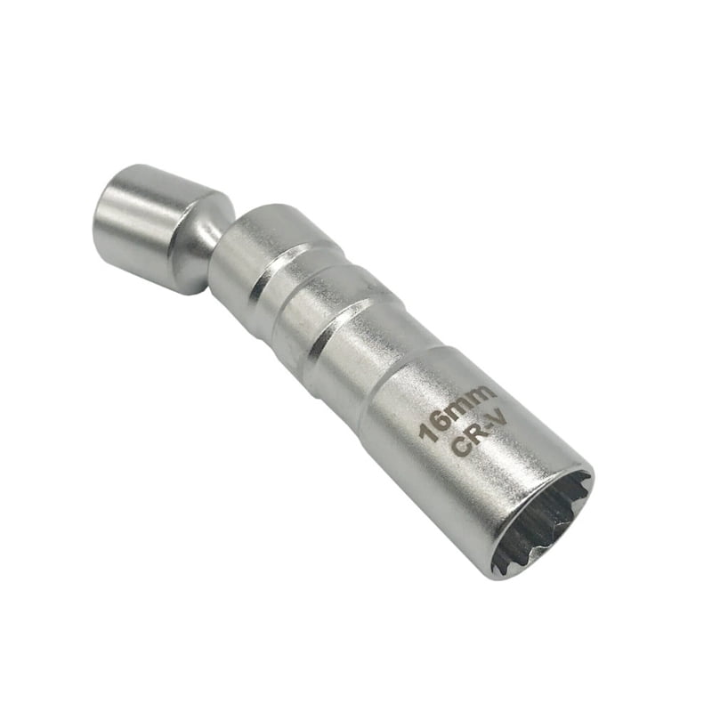 3/8'' 16MM Silver Spark Plug Socket Removal Wrench Chrome Vanadium Alloy Steel 