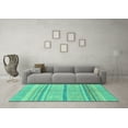 thumbnail image 3 of Ahgly Company Machine Washable Indoor Rectangle Abstract Turquoise Blue Modern Area Rugs, 3' x 5', 3 of 4
