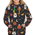 thumbnail image 4 of Hoodies for Women - halloween spooky fun pumpkins bats Comfrt Colour Drawstring Women'S Fashion Hoodies & Sweatshirts, Fall Outfits Clothes for Women 2024 Pullover with Kangaroo Pocket, 4 of 7