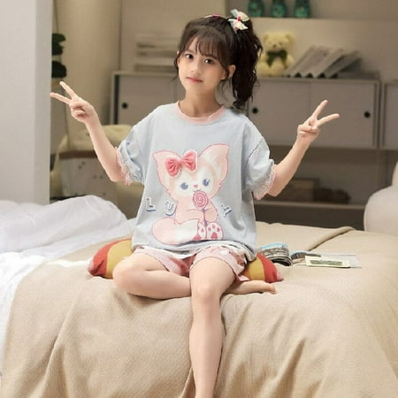 

Anime Sanrioed My Melody Kuromi Hellokittys Girls Summer Pajama Set Kawaii Cartoon Fashion Short Sleeved Shorts Home Clothing