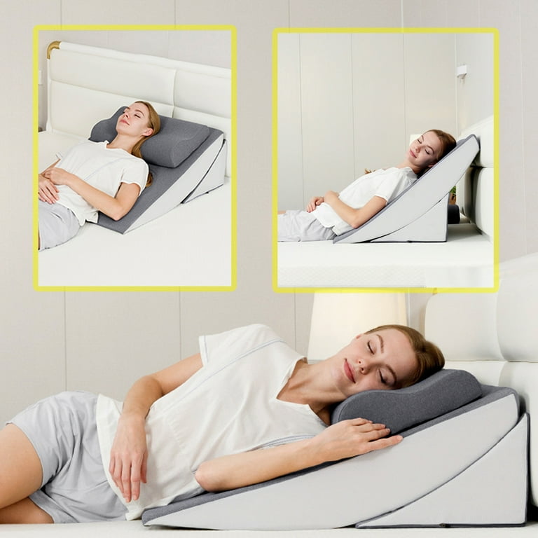 MIDODO Bed Wedge Pillow for Sleeping, 16-in-1 Incline Folding