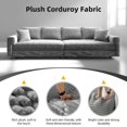 thumbnail image 6 of 102.4 " Modern Sectional Sofa Couch,Convertible Sofa Plush Corduroy 4-Seat Upholstered Sofa with Soft Pillows for Living Room Bedroom,Grey, 6 of 7