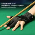thumbnail image 4 of Open Finger Billiard Pool Gloves Adjustable Sticker Polyester Snooker Billiards Gloves Portable Lightweight Training Accessories Black Red, 4 of 6