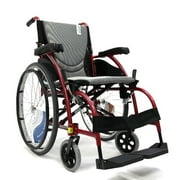 Karman Healthcare S-105 Ergonomic Ultra Lightweight Manual Wheelchair, Red, 16" Seat