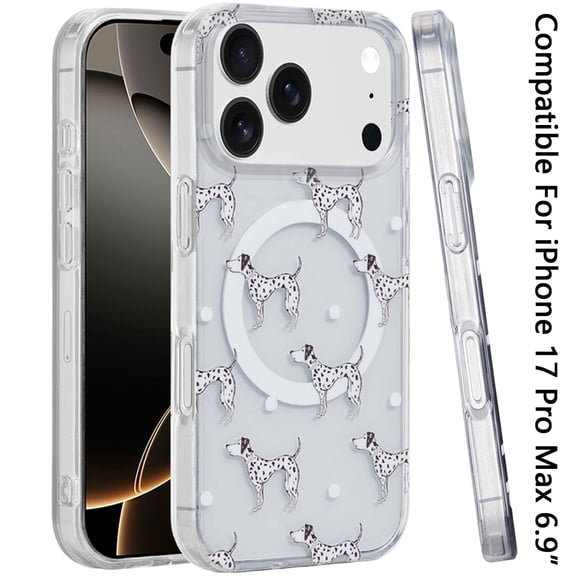 XPM for Apple iPhone 17 Pro Max Phone Case, Stylish Pattern Fashion IMD Printed Design TPU Slim Shockproof Protective with Magnetic Back Cover for Apple iPhone 17 Pro Max (6.9") (Dogs)