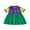 Purple, variant on BemeyourBBs Toddler Baby Girls Mardi Gras Outfit Infant Spring Summer Clothes Carnival Dress Short Sleeve Turn Down Collar Crocodile Embroidery Dress