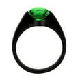 thumbnail image 3 of Black Stainless Steel Ring with Synthetic in Emerald for Women Emerald Stone Color Style TK3738 Size 8, 3 of 5