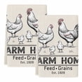 thumbnail image 2 of Chicken Kitchen Towels Set of 2, Vintage Rustic Farmhouse Animals Text Absorbent Dish Towels for Kitchen, Microfiber Hand Towel, Quick Drying Tea Towel for Cleaning Decorative Dishcloths, 2 of 7