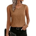 thumbnail image 6 of YOZGXEG Going Out Tops For Women Women Summer Cotton Linen Sleeveless Tank Top Basic Layering Camisole Casual Beach Vacation Shirt Brown S-5Xl, 6 of 8