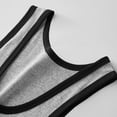 thumbnail image 5 of Men's Cotton Sleeveless Tank Top Breathable Moisture Wicking Crewneck Solid Color Black Trim Muscle Fit Gym Workout Casual Daily Essential Fashion Gift for Him | JASKFLY,Gray L, 5 of 6