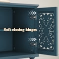 thumbnail image 2 of HLR 67" Vintage TV Stand for 75 Inch TVs, Entertainment Center with Storage, Carved Doors, Adjustable Shelves, Blue, 2 of 17