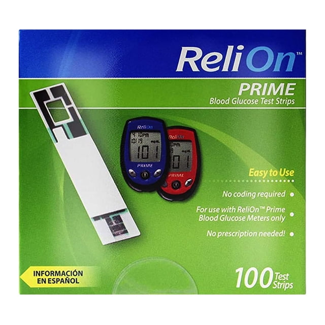 Prime 100 Count Test Strips, No Coding Required - Accurate Monitoring - Care - for Use with Prime Meters