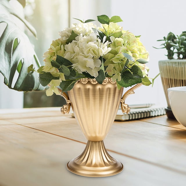 RUNROTOO 1Pcs Vase en Fer en Forme de Trompette Dorée pour Guide d'Allée et Décoration Intérieure