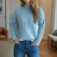 thumbnail image 4 of GigrtiJin Women's Sweaters Long Sleeves Mock Neck Solid Color Knitted Sweater Comfy Loose Casual Pullover Tops, 4 of 5