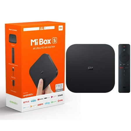 Mi Box S Xiaomi Original - 4K Ultra HD Android TV with Google Voice Assistant & Direct Netflix Remote Streaming Media Player US (Best Live Streaming App Android)