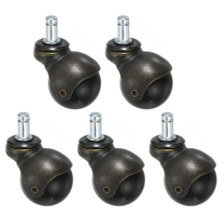 Uxcell 2 Inch Ball Caster Wheels, 5 Pack Stem Caster, Bronze Tone