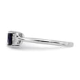 thumbnail image 4 of Auriga 925 Sterling Silver Rhodium-plated Created Sapphire and Diamond Ring for Women Size- 6, 4 of 6