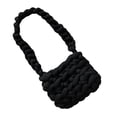 thumbnail image 3 of Bolso de mano de lana lindo exquisito tejido a mano mano de obra fina bolso de hombro de lana para la vida diaria negro, 3 of 12