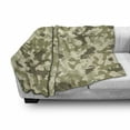 thumbnail image 3 of Camo Soft Flannel Fleece Throw Blanket, Old Fashioned Camouflage Pattern Classical Jungle Survival Theme, Cozy Plush for Indoor and Outdoor Use, 50" x 70", Pale Green Army Green, by Ambesonne, 3 of 6