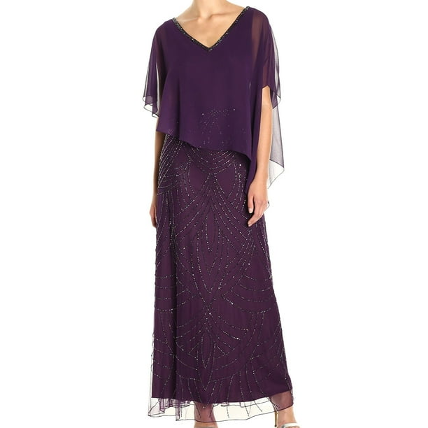 J Kara - J Kara NEW Purple Womens Size 10 Embellished Ball Gown Popover Dress - Walmart.com