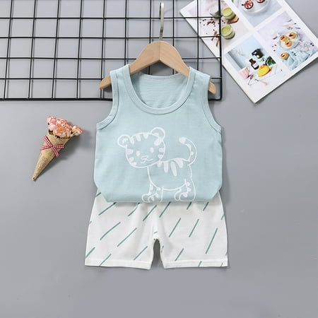 

Giligiliso Clearance Woman Tank Tops Toddler Kids Baby Boys Girls Fashion Cute Sleeveless Vest Shorts Cartoon Print Casual Suit