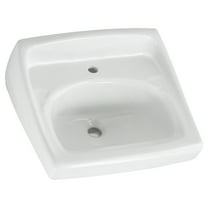 American Standard Lucerne Wall-Mounted Bathroom Sink for Exposed Bracket Support by Others with Center Hole Only in White