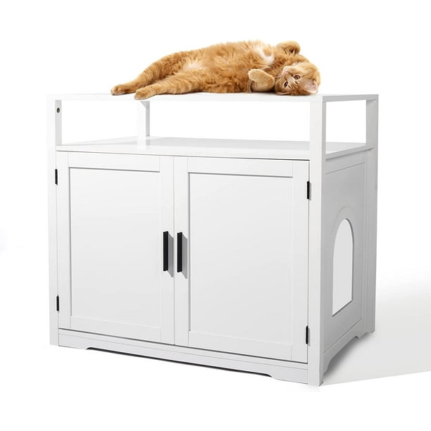 VINGLI Cat Litter Box Enclosure Hidden Cat Litter Wood Cat