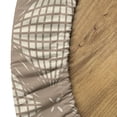 thumbnail image 5 of Ambesonne Geometric Fitted Round Tablecloth, Simple Grid Stripes Print, 36"- 40" Diameter, Warm Taupe Champagne, 5 of 5