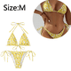 thumbnail image 2 of Traje de baño de bikini triangular de dos piezas con parte superior acolchada y lazos laterales para mujer, 2 of 5