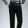 thumbnail image 4 of Dagegui Mens Corduroy Work Pants Formal Straight Leg Long Pant Slim Fit Business Office Trousers Coffee S, 4 of 4