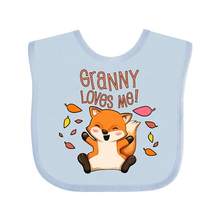 

Inktastic Granny Loves Me!- cute baby fox Gift Baby Boy or Baby Girl Bib