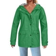 thumbnail image 2 of Sokhug Women's Waterproof Raincoat Lightweight Rain Jacket Hooded Windbreaker with Pocket for Outdoor Green, 2 of 6