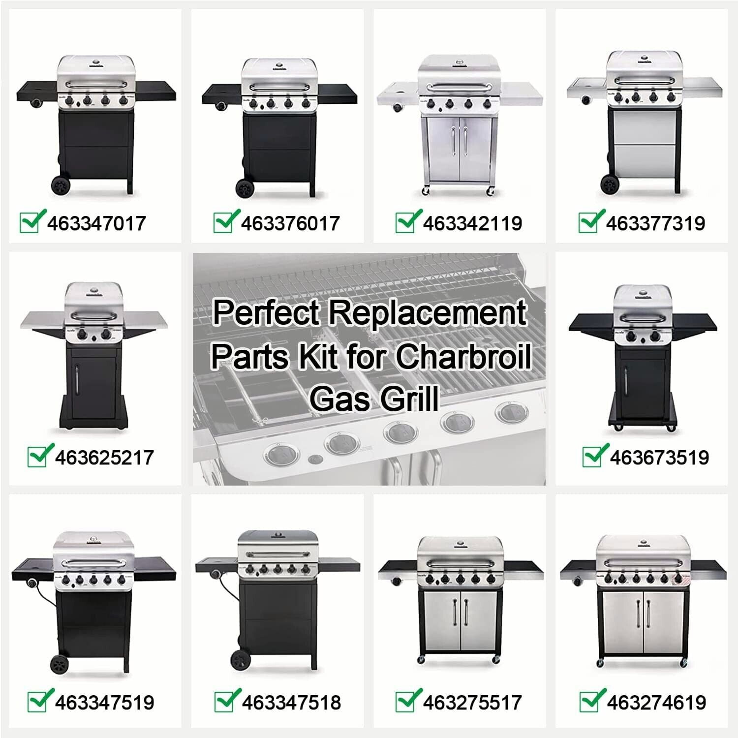 "Replacement Parts Kit for Charbroil Performance 5 Burner 463347519, 475 4 Burner"