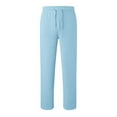 thumbnail image 6 of enyan Women's Ultra-Soft Lounge Joggers Sweatpants Athletic Yoga Pants with Pockets Wide Leg Sweatpants Women Light Blue,M, 6 of 7
